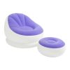 Intex โซฟาเป่าลม และ เบาะวางขา (สีขาว/ม่วง) พร้อม เครื่องสูบลม