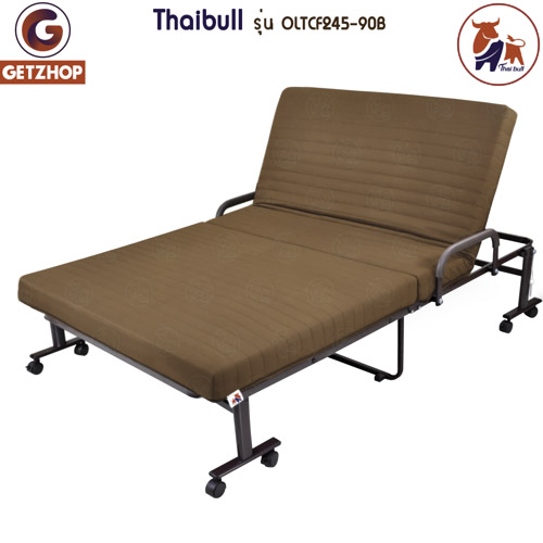 HLCBEMNN00161+6 เตียงเสริมผู้สูงอายุ Thaibull เตียงพับอเนกประสงค์ เตียงพร้อมเบาะรองนอน เตียงเหล็ก เตียงเสริม รุ่น OLTCF245-90B 3 ฟุต พิเศษ! Topper เบาะใยมะพร้าว (Upgrade) มีขาค้ำ