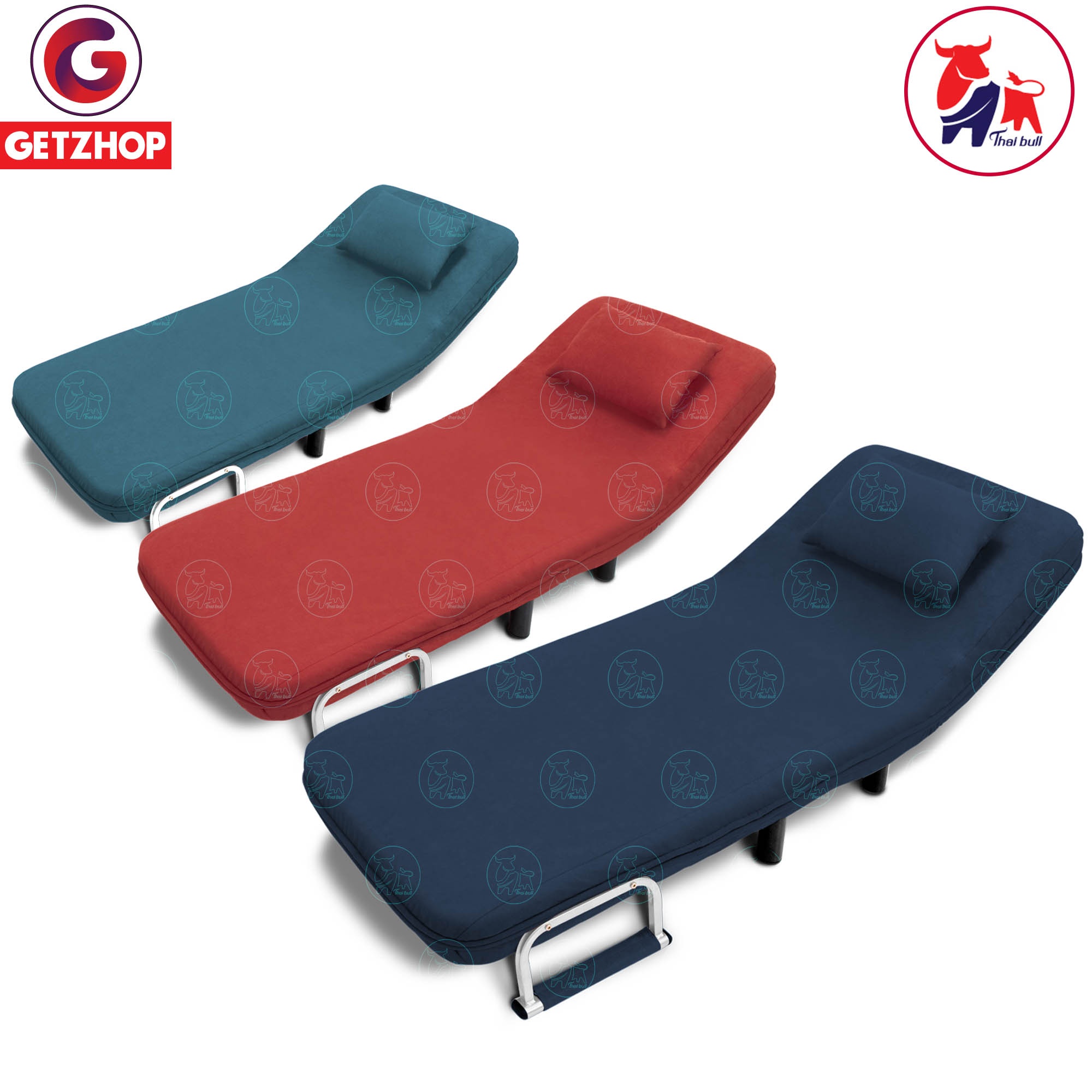 HLCBEMNN00027RL-5-1.jpg Thaibull รุ่น RL832-80 โซฟาเบด เตียงนอน โซฟานั่งและเตียงนอน Sofa bed 3IN1 ขนาด 190x75x25 cm. (สีแดง)